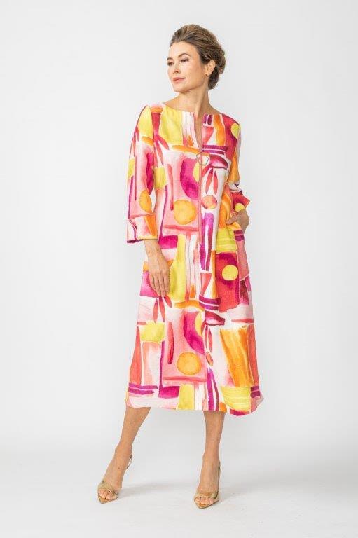 Zip Front Boat Neck Dress 6878D