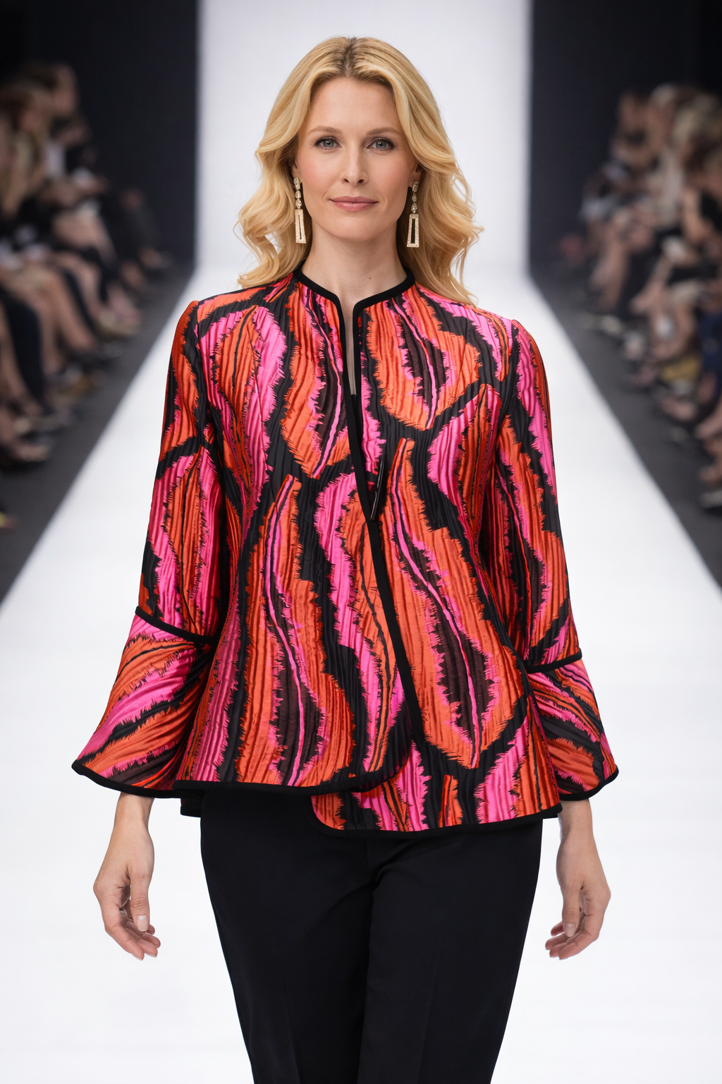 IC Collection Asymmetrical One Button Jacket-7332J