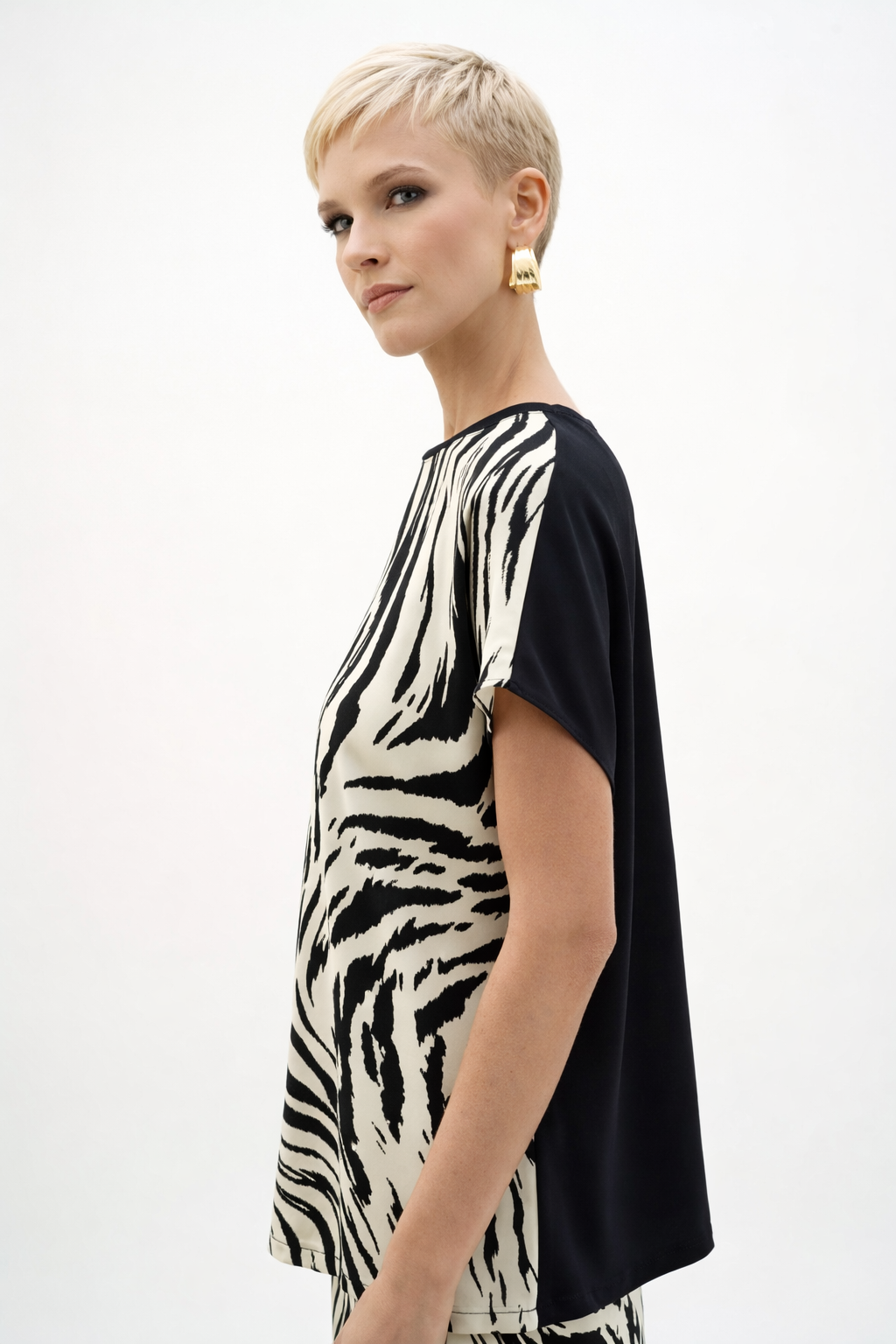 Joseph Ribkoff Woven Animal Print Top-262049