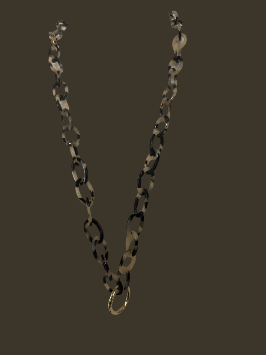 Tortoiseshell Link Chain Necklace-m=M4976