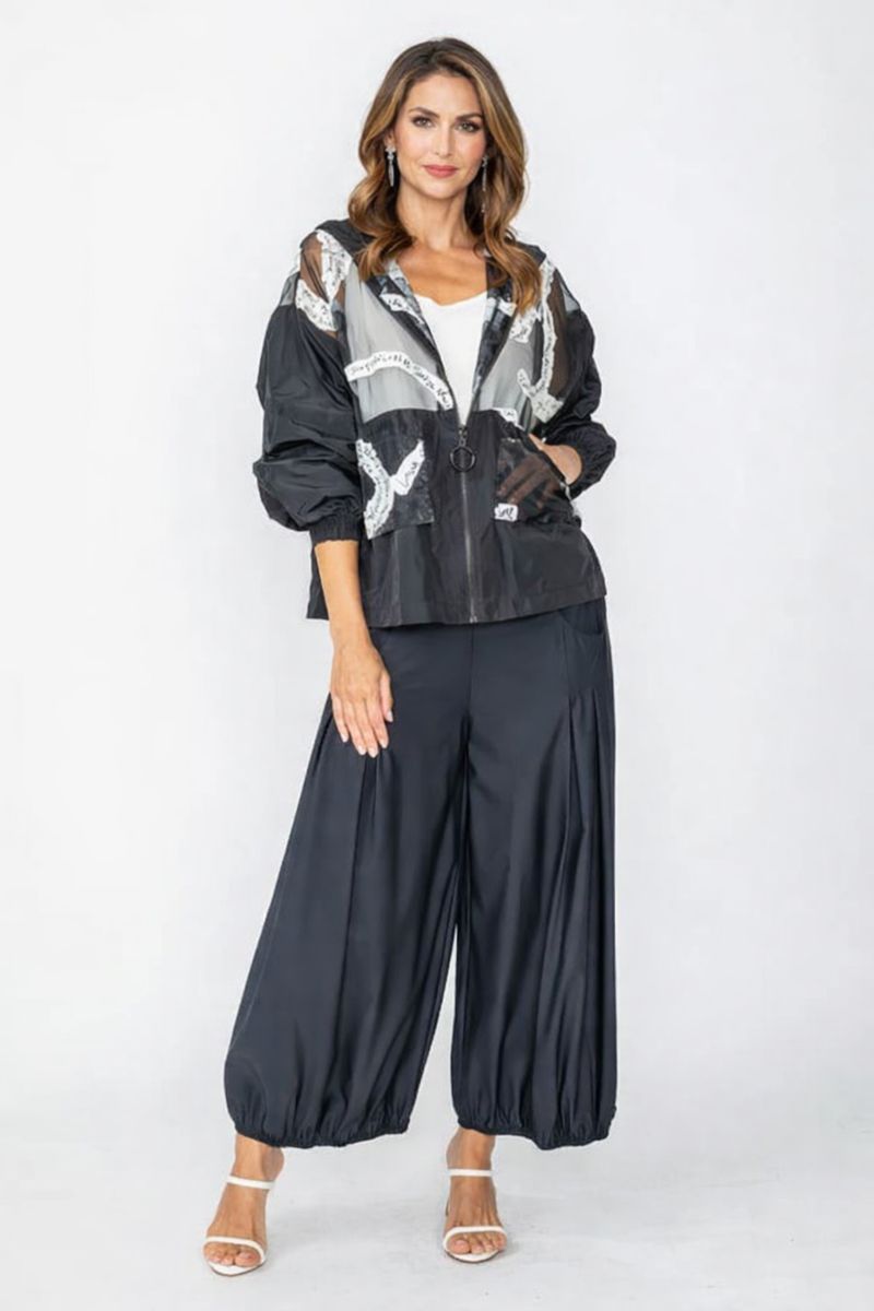 IC Collection ORGANZA HOODIE JACKET-7695J