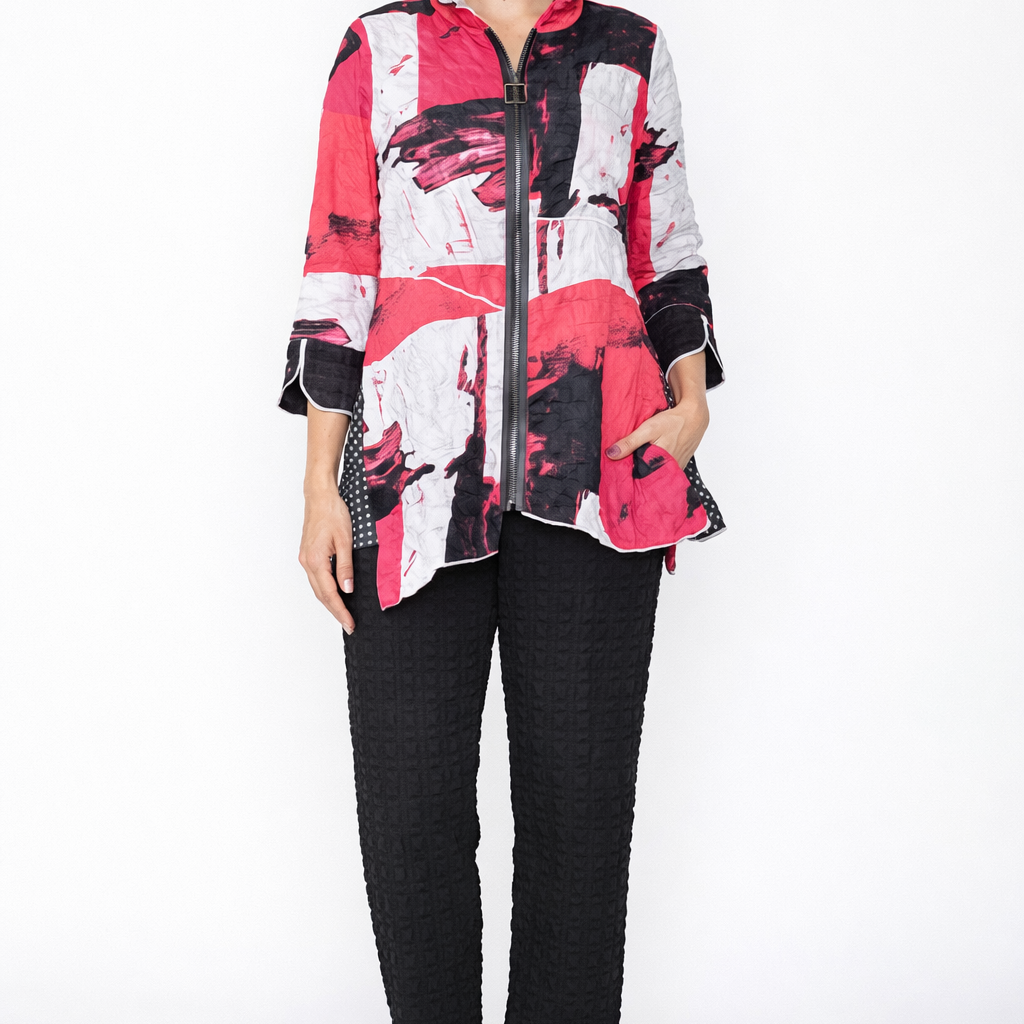 IC Collection Front Zipper Blouse-7851T-DUP