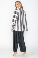 IC Collection Stripe Jacket with Button Closure-7866J