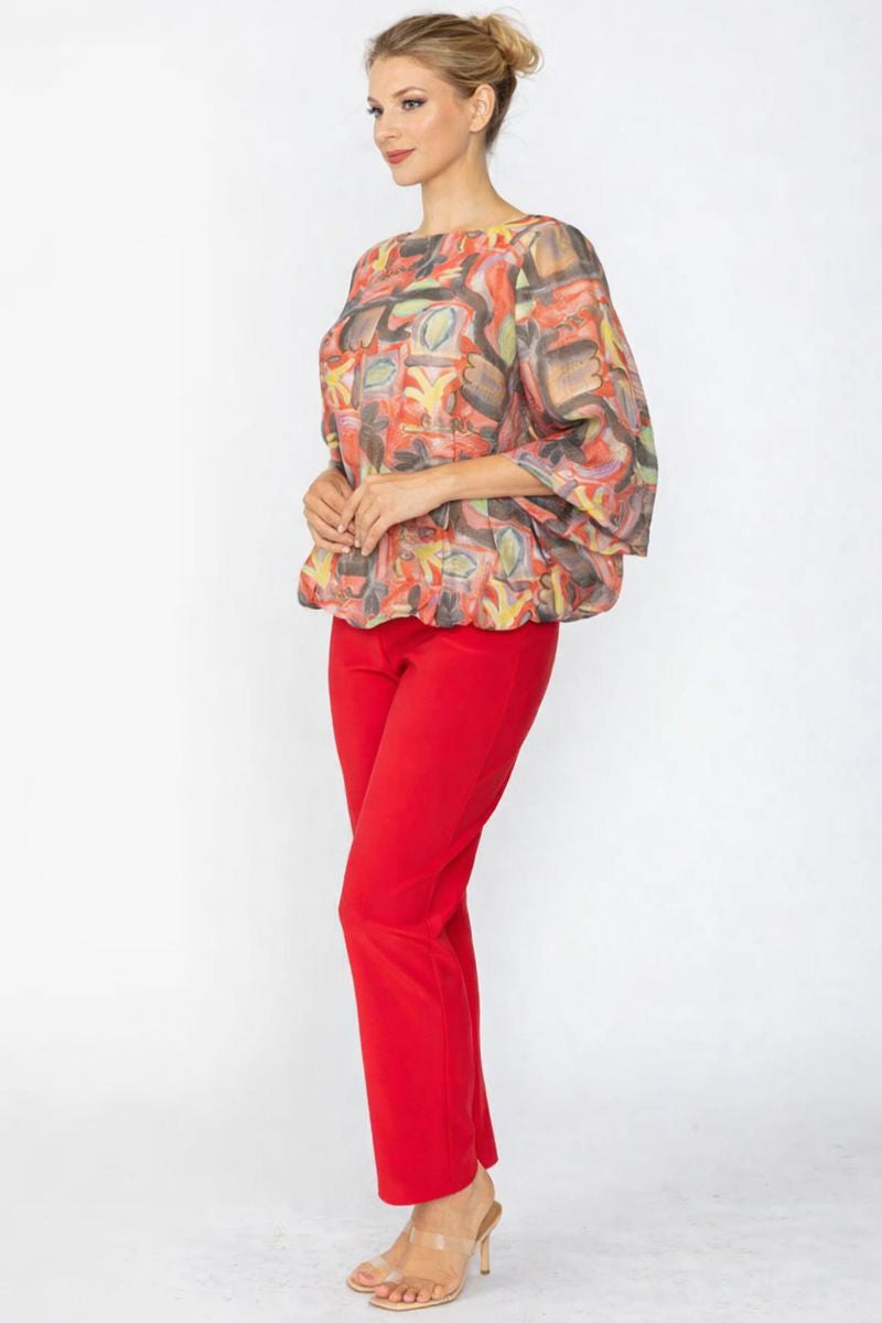 IC Collection Tencel Abstract Balloon Top-C1079T