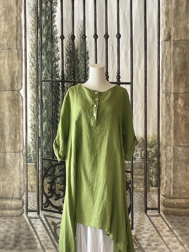 M-Made in Italy Linen Dress-19-9301U