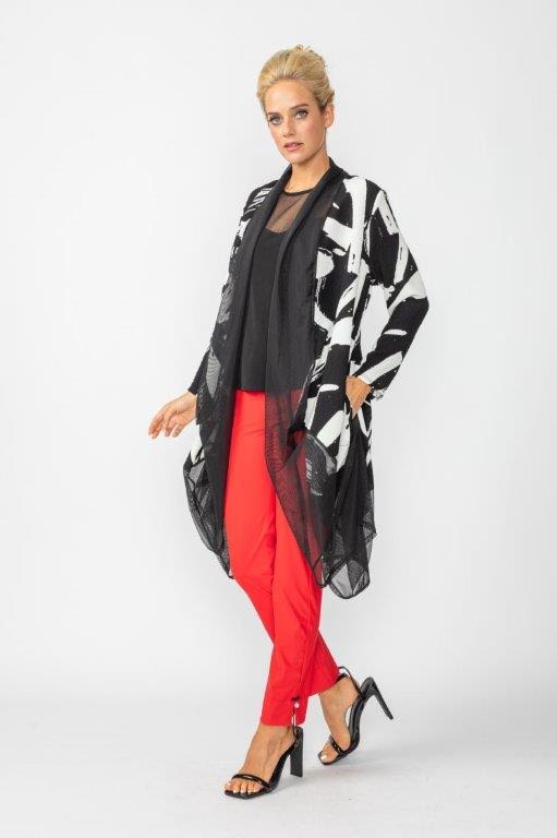 IC Collection Abstract Mesh Drape Jacket-7102J