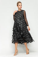 Mesh Sleeve Petal Dress 6472D