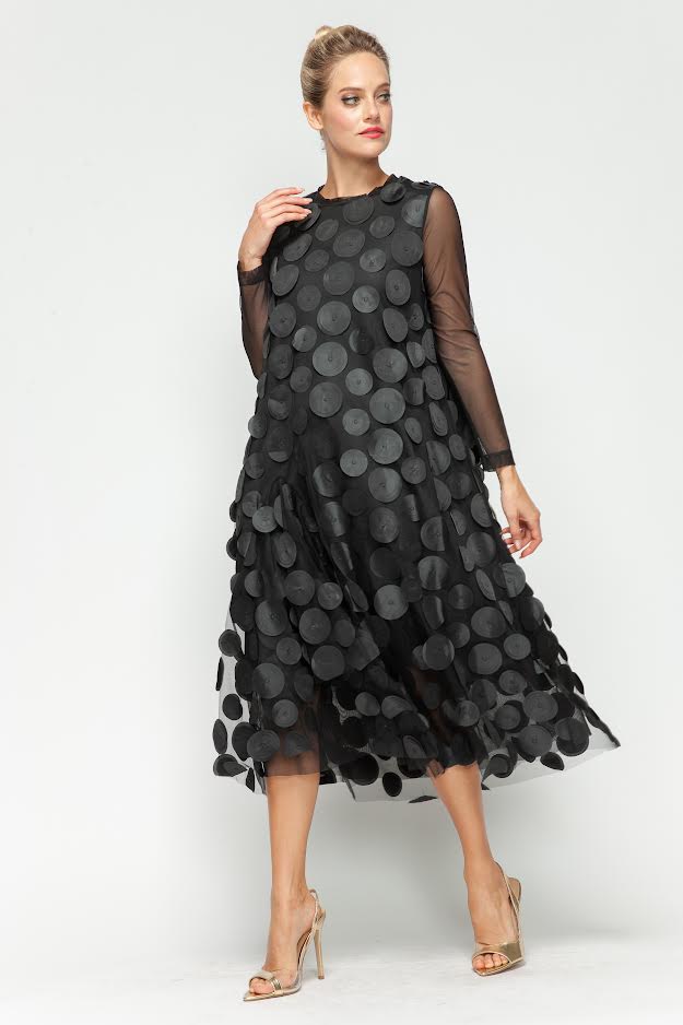 Mesh Sleeve Petal Dress 6472D