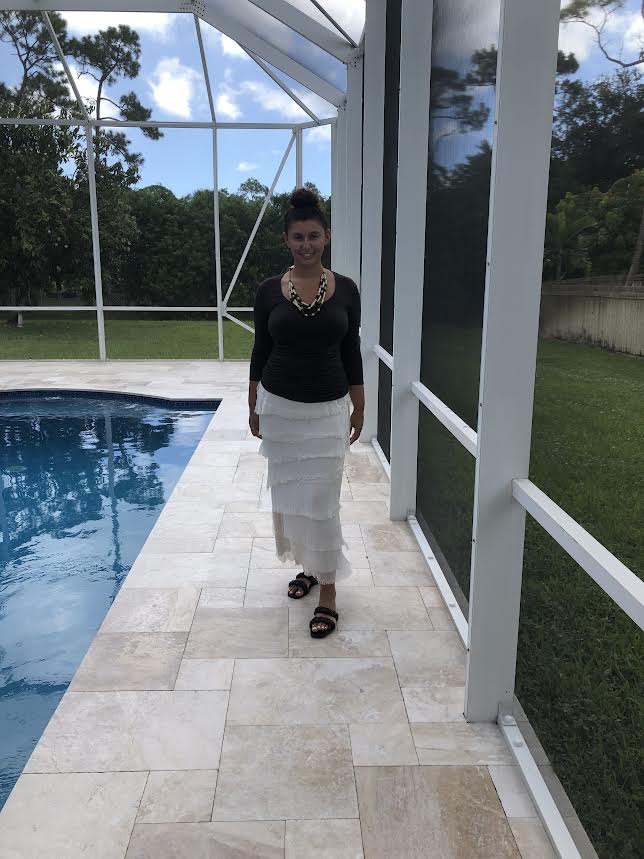 Liabella Beige Hand-Dyed Silk Skirt-2272