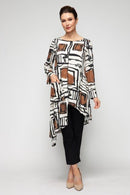 IC Collection Abstract Expressionst High/Low Tunic-7418T
