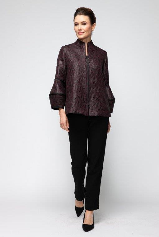 IC Collection Geometric Textured Zip Jacket | Unique Apparel USA