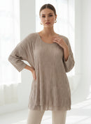 BY JJ Crinkle Knit Asymmetrical Tunic-Y-015