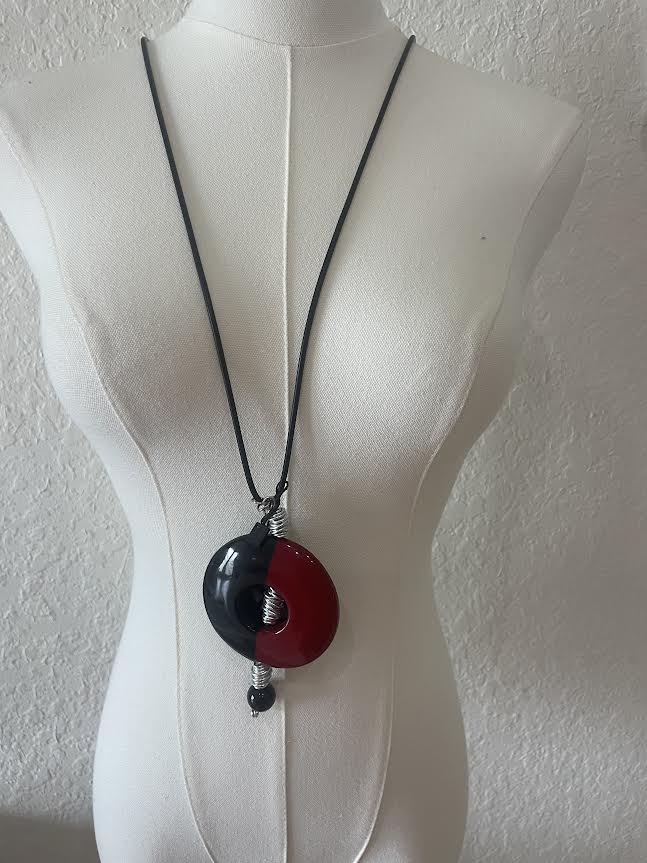 OC Donut Pendant Necklace-NKL474