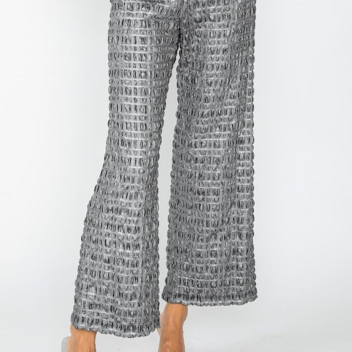 IC Collection Textured Wide-Leg Pants-7207P