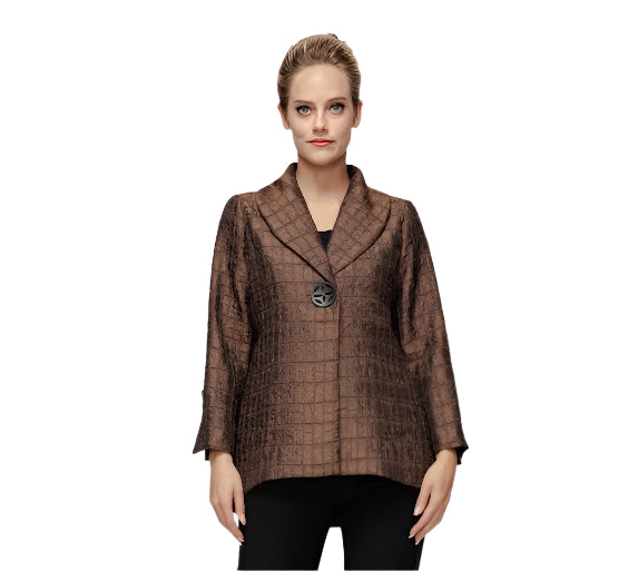 IC Collection One Button Shawl Jacket-7525J