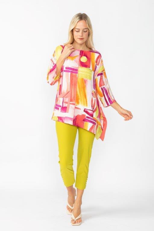 IC Collection Asymmetrical Abstract Top 7316T-PINK