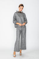 IC Collection Textured Wide-Leg Pants-7207P