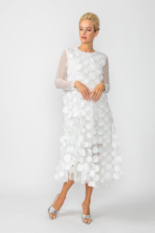 Mesh Sleeve Petal Dress 6472D-DUP
