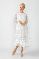 Mesh Sleeve Petal Dress 6472D