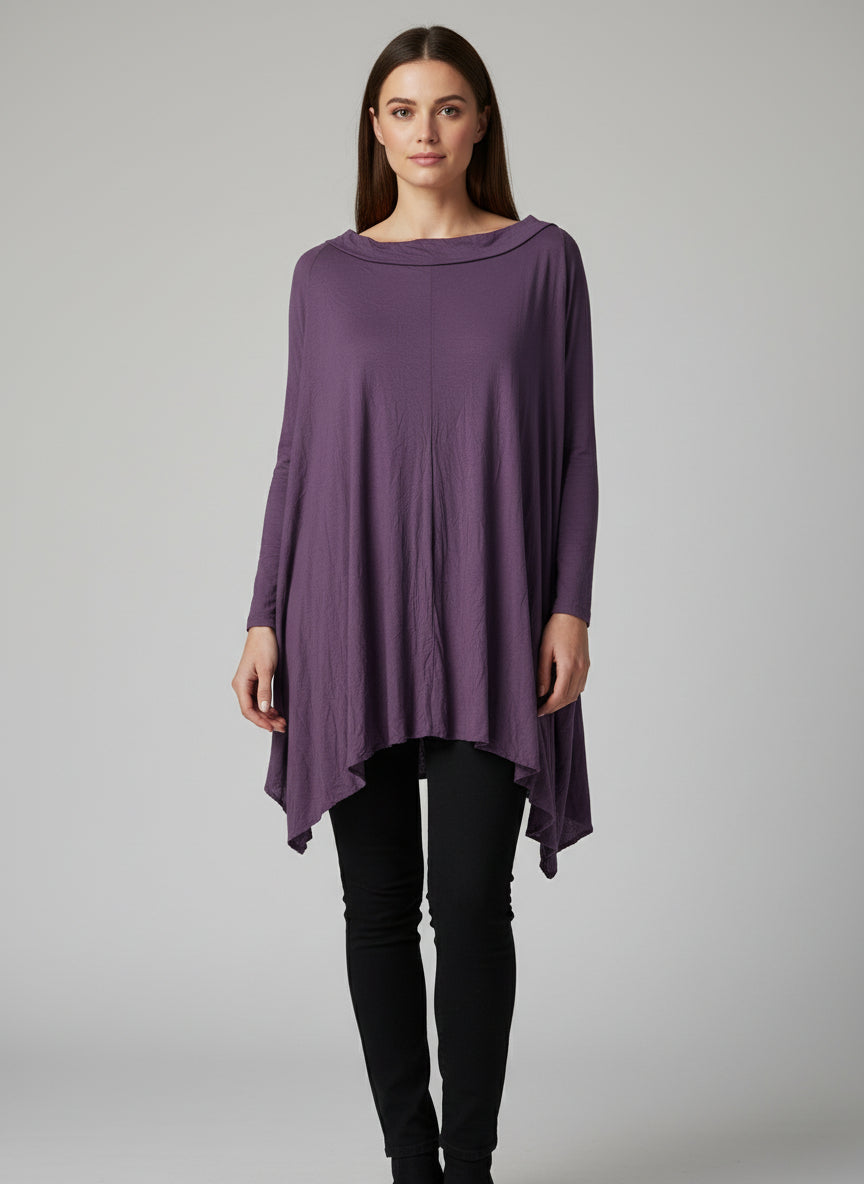 COMFY USA Crinkled Lavender Tunic Top-5009L