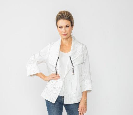 IC Collection Detail Crackle Zip Jacket-6793J