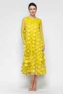 Mesh Sleeve Petal Dress 6472D