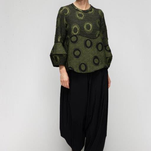 IC Collection Merrow Bubble Sleeve Top-7566T