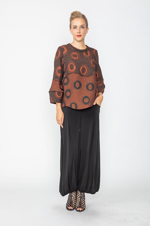 IC Collection Merrow Bubble Sleeve Top-7566T-DUP