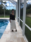 Liabella Beige Hand-Dyed Silk Skirt-2272