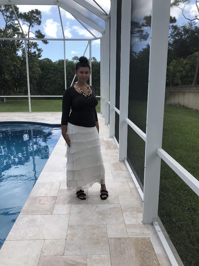 Liabella Beige Hand-Dyed Silk Skirt-2272