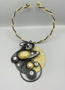 Jeff Lieb Black and Gold Abstract Necklace-33670