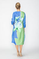 IC Collection Art Bloom Zip-Front Dress-7888D