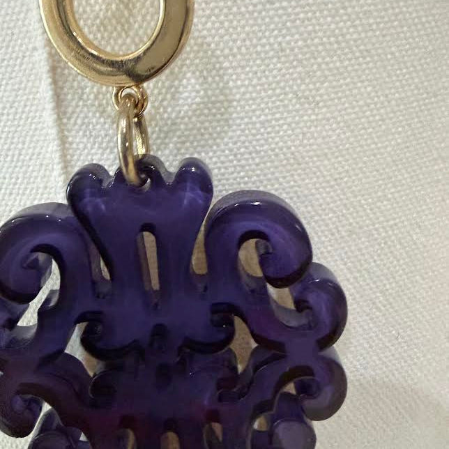 Amber Filigree Medallion Necklace-6149