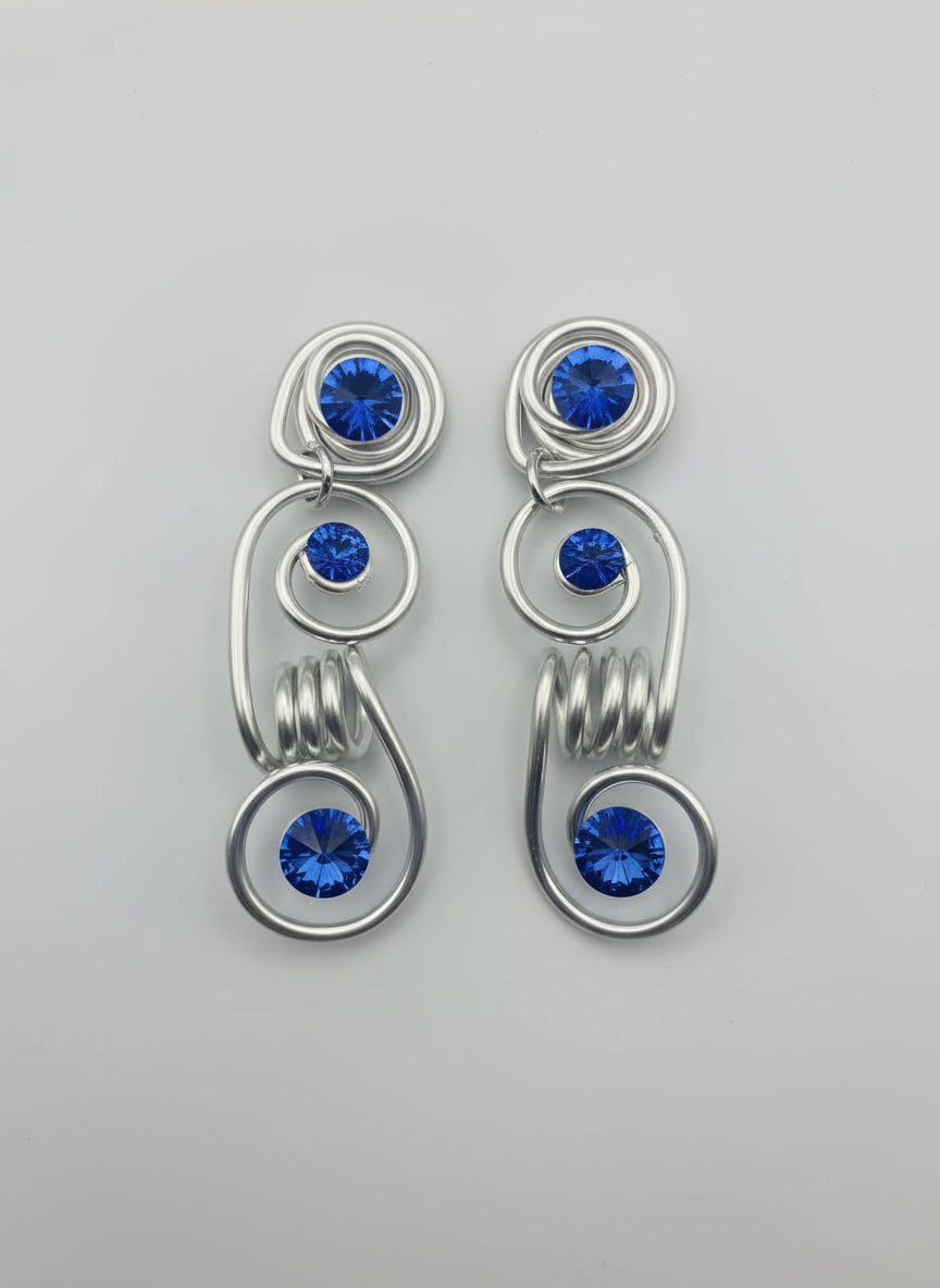 Jeff Lieb Blue Abstract Drop Earrings-22417