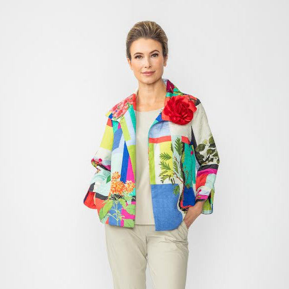 IC Collection Multi Print Open Jacket-7049J