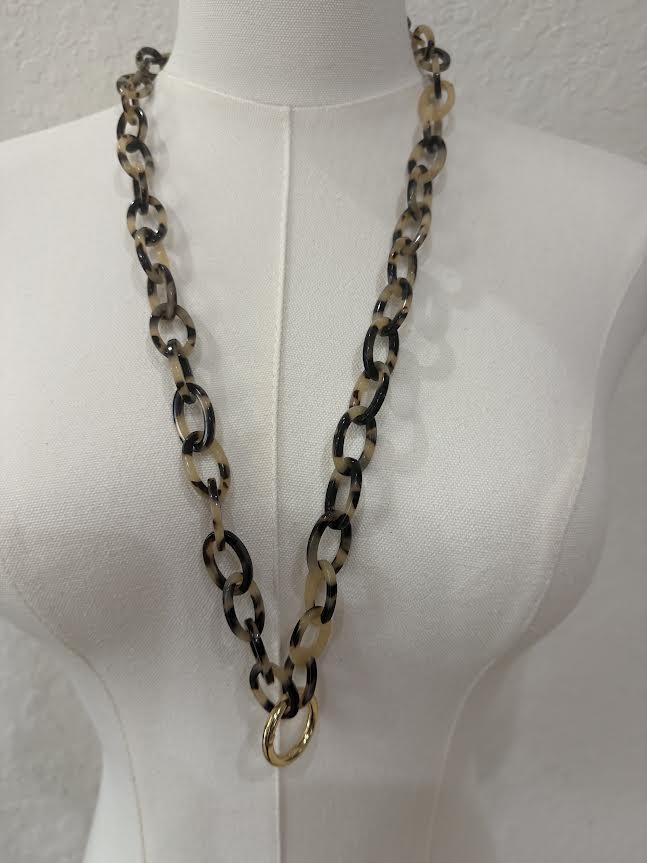 Tortoiseshell Link Chain Necklace-m=M4976