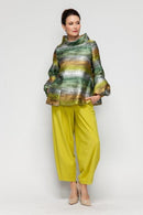 IC Collection Metallic Bubble Sleeve Tops-7245T