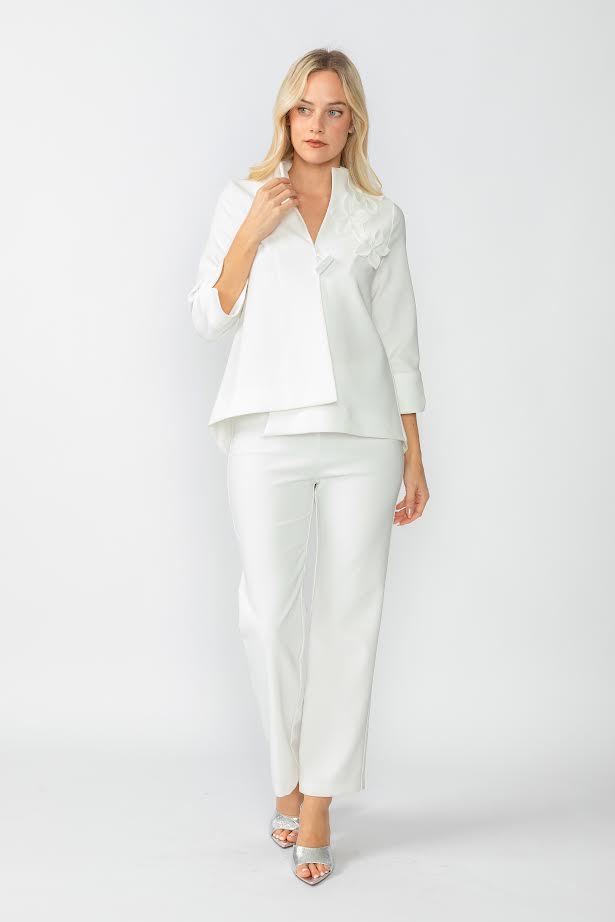 IC Collection 3-Flower One Button Jacket-7268J