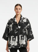 Moonlight Abstract Black and White Textured Jacket-1011