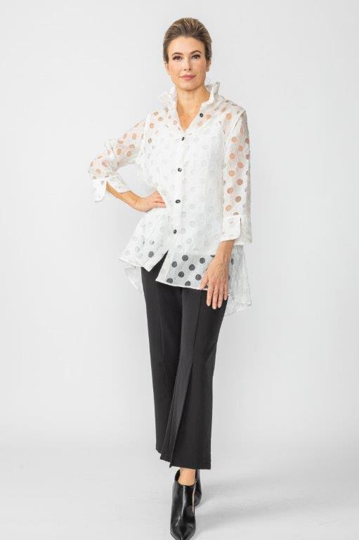 High and Low Neck Mesh Jacket-7032J