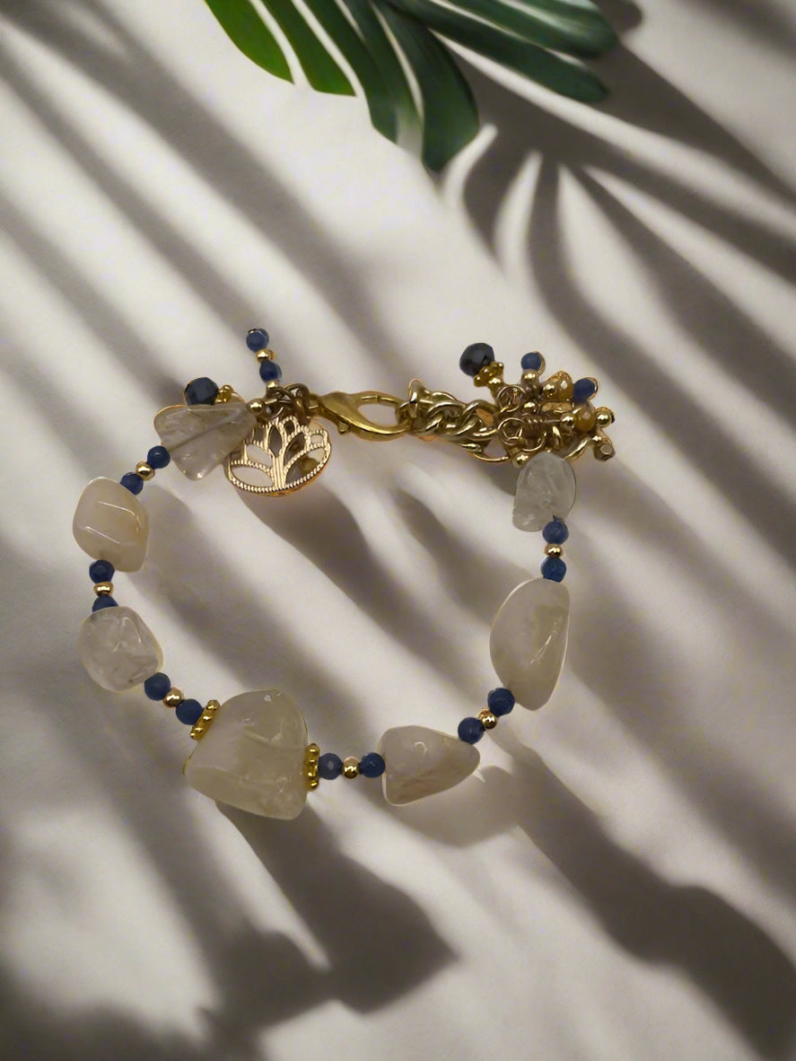 Citrine & Lapis Beaded Bracelet-2368