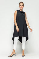 Cowl Neck Sleeveless Drape Top-7056D-DUP