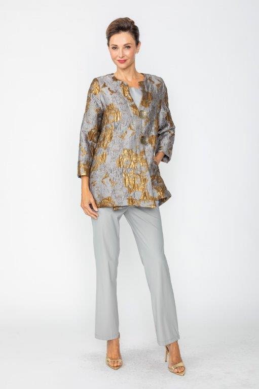 IC Collection Silver-Gold Textured Tunic-7540J