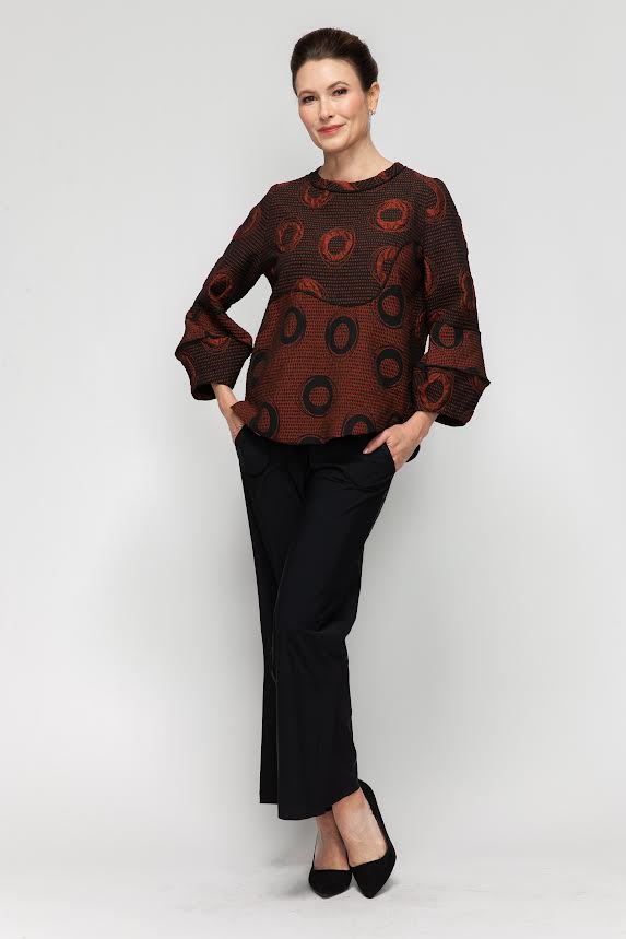 IC Collection Merrow Bubble Sleeve Top-7566T-DUP