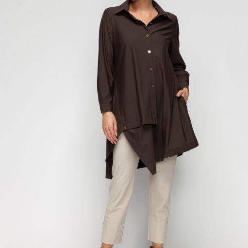 IC Collection Asymmetric Hem Shirt with Classic Collar-7513B-DUP2