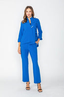 IC Collection Foral Accent Asymmetrical Jacket -7844J