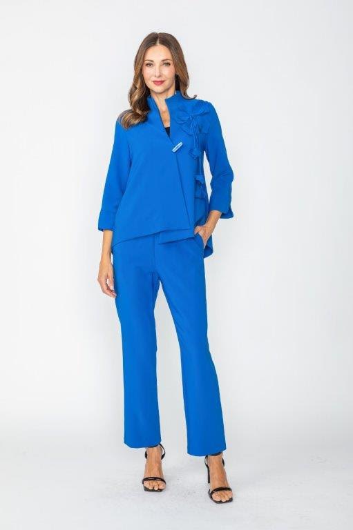 IC Collection Foral Accent Asymmetrical Jacket -7844J