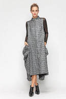 IC Collection Mock Neck Sleeveless Swing Dress-7173D