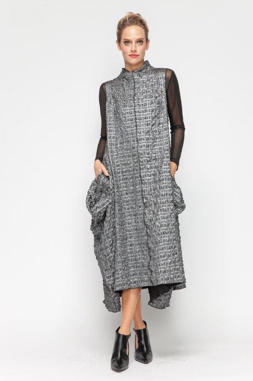 IC Collection Mock Neck Sleeveless Swing Dress-7173D