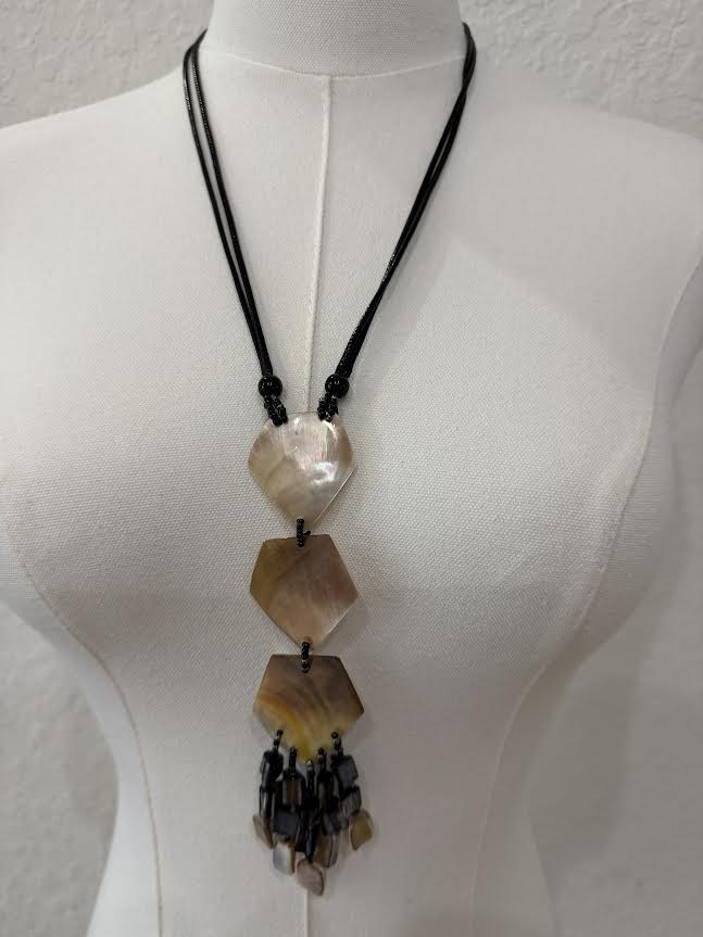 Shell Beaded FringeNecklace-NT196A